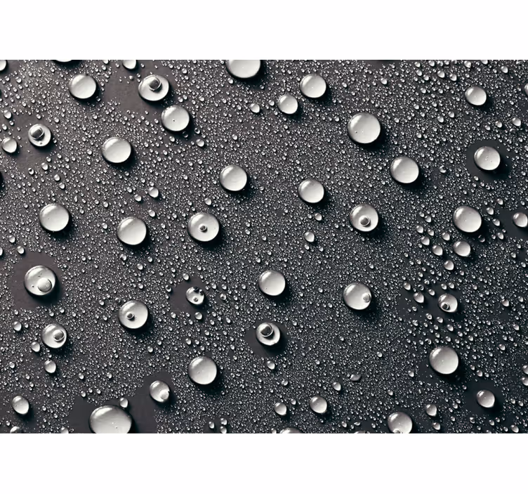 Blind grey wall mural for gray bathroom with bubbles - TenStickers