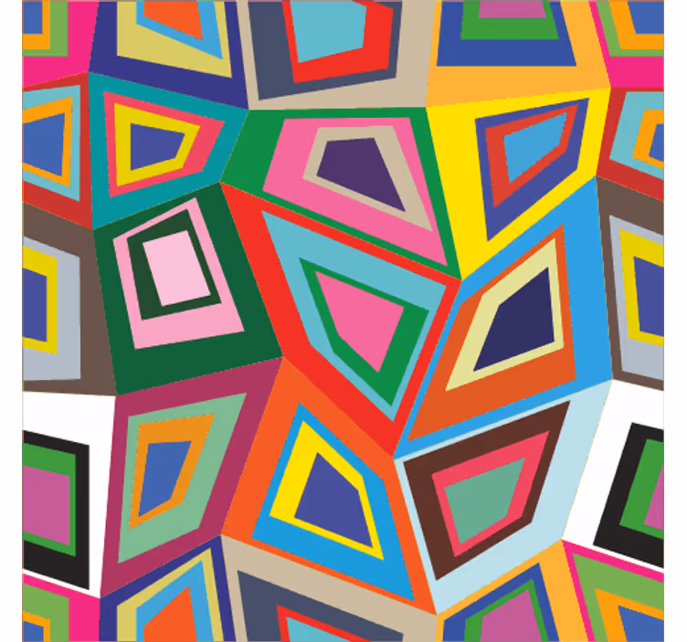 Retro roller blind with colorful irregular squares - TenStickers