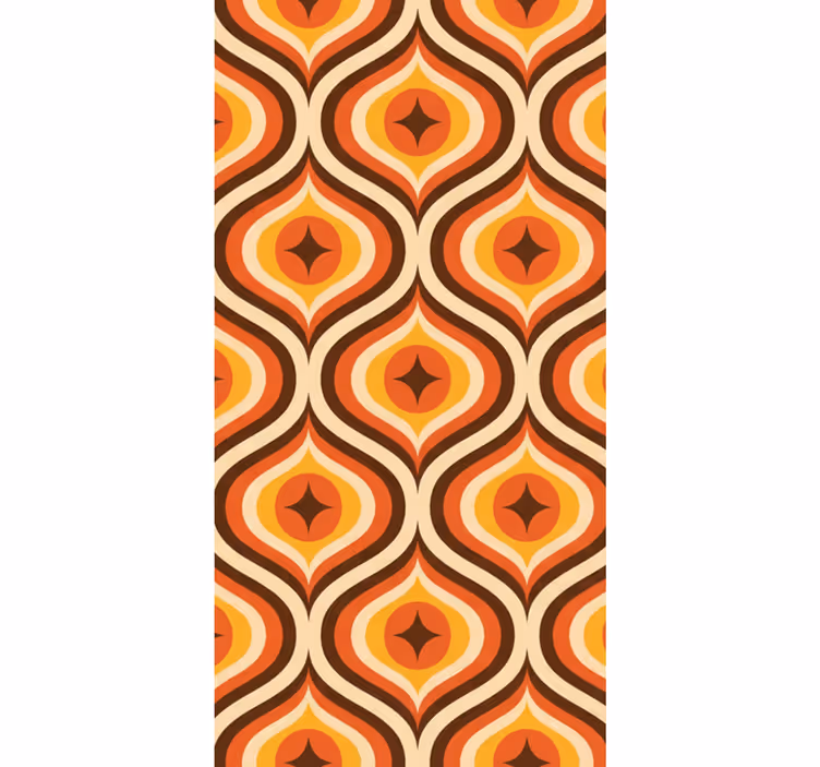 Retro roller blind in 70s orange design - TenStickers
