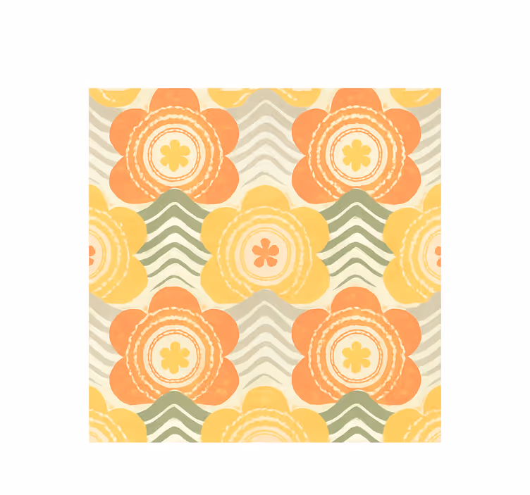 Retro roller blind 1970s blooming floral design - TenStickers