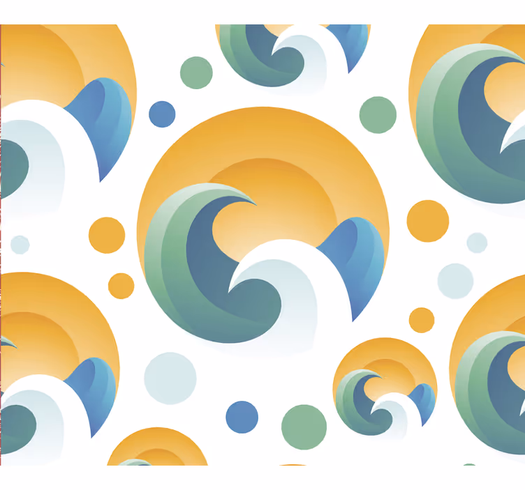 Retro roller blind with 70s sun design - TenStickers