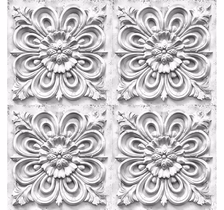 Retro roller blind white tiles design - TenStickers