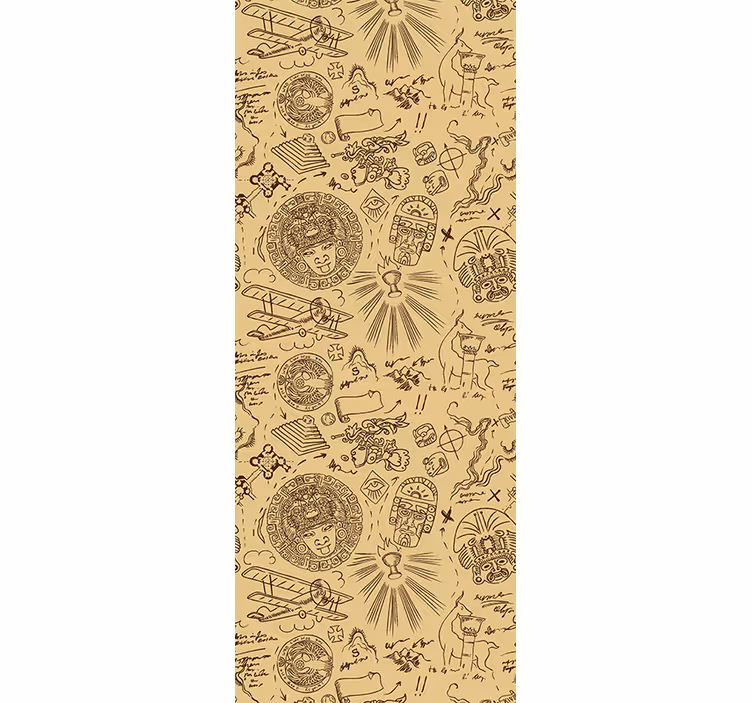 Retro roller blind vintage adventure drawings - TenStickers