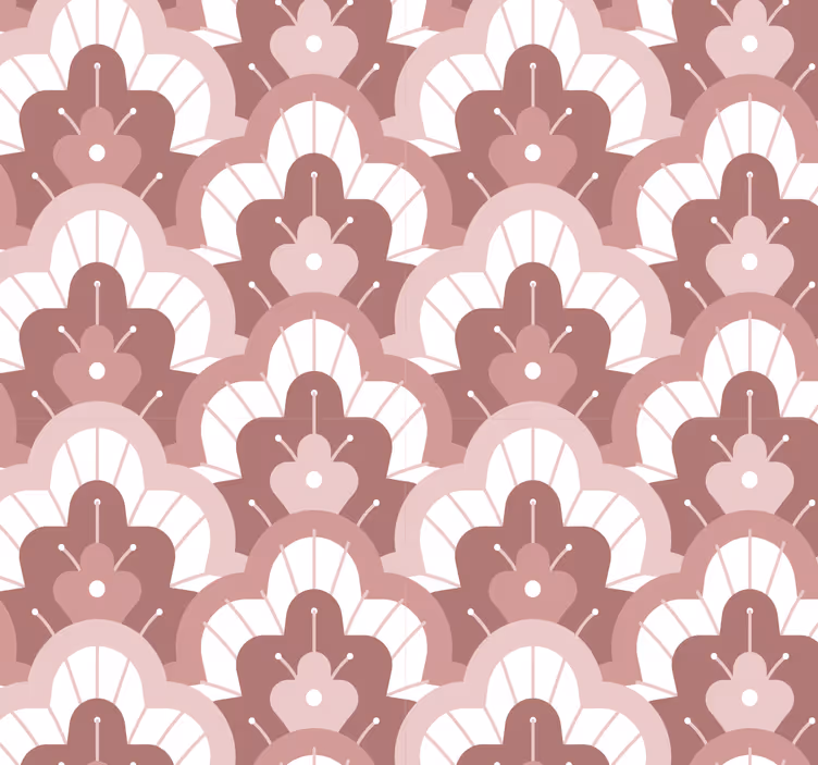Retro roller blind vintage pink wallpaper - TenStickers