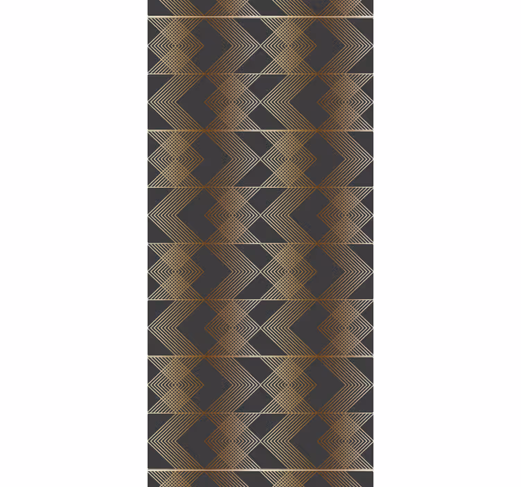Retro roller blind with golden gradient line design - TenStickers