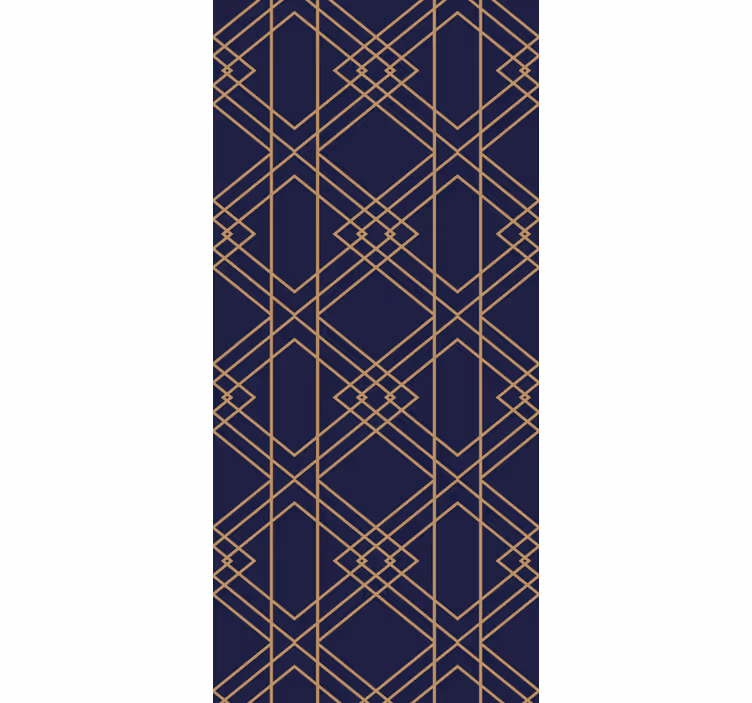 Retro roller blind with golden interlaced squares pattern - TenStickers
