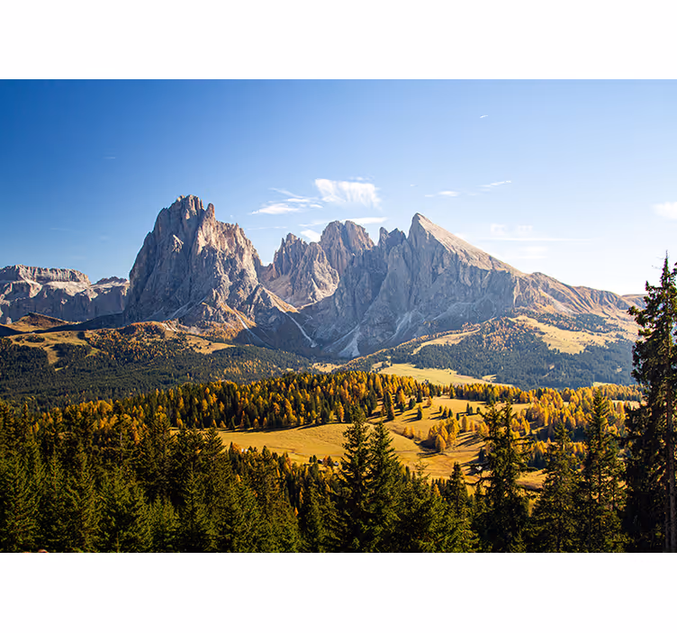 Living room blind in green mountains and valleys - TenStickers