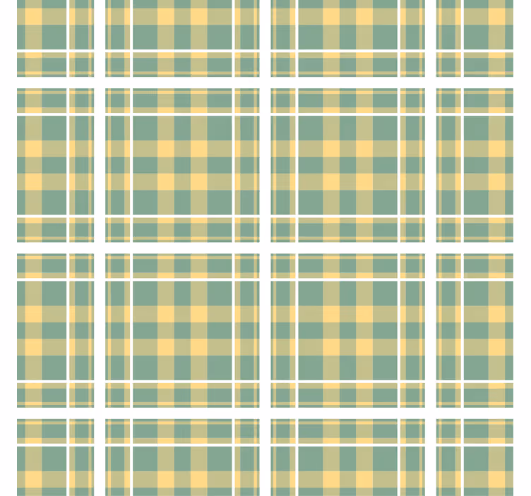 Living room blind in yellow, green and white gingham - TenStickers