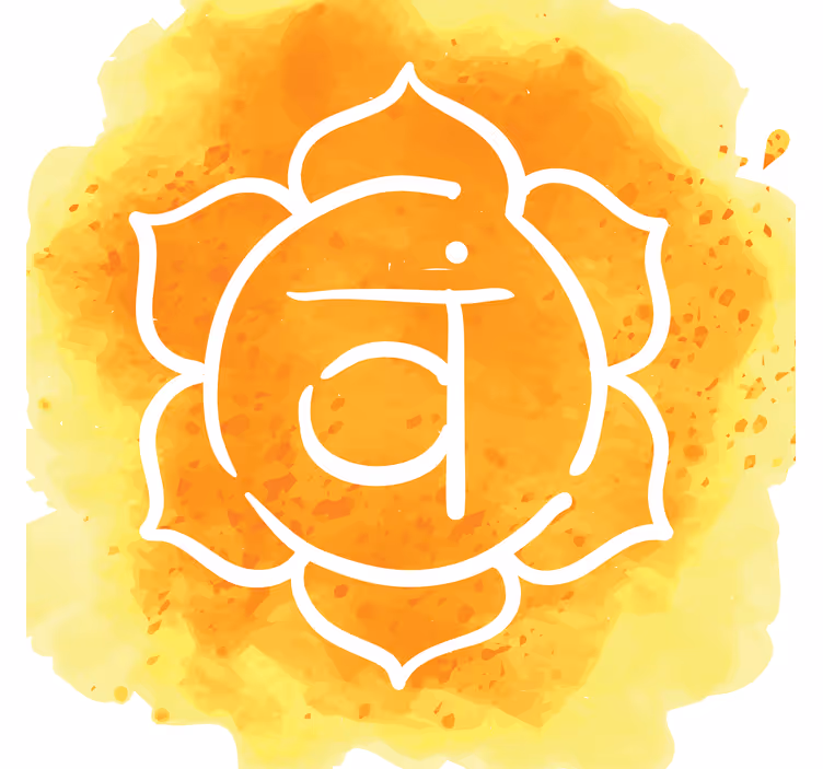 Living room blind with beautiful sacral chakra symbol - TenStickers
