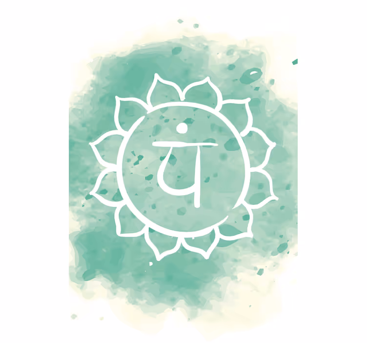 Living room blind with beautiful heart chakra symbol - TenStickers