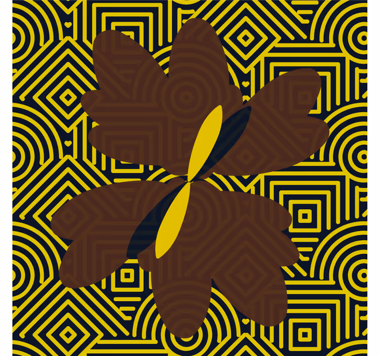 Living room blind in african brown and yellow design - TenStickers