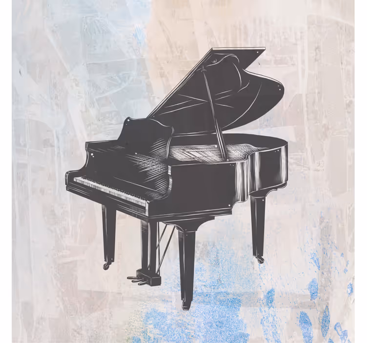 Living room blind shabby chic piano painting - TenStickers