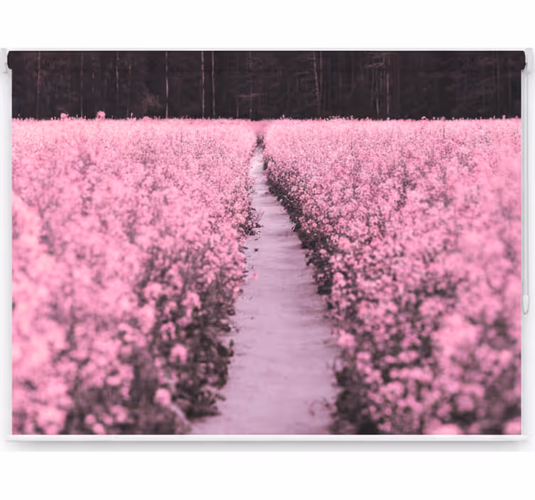 Living room blind in elegant rosa flower meadow - TenStickers