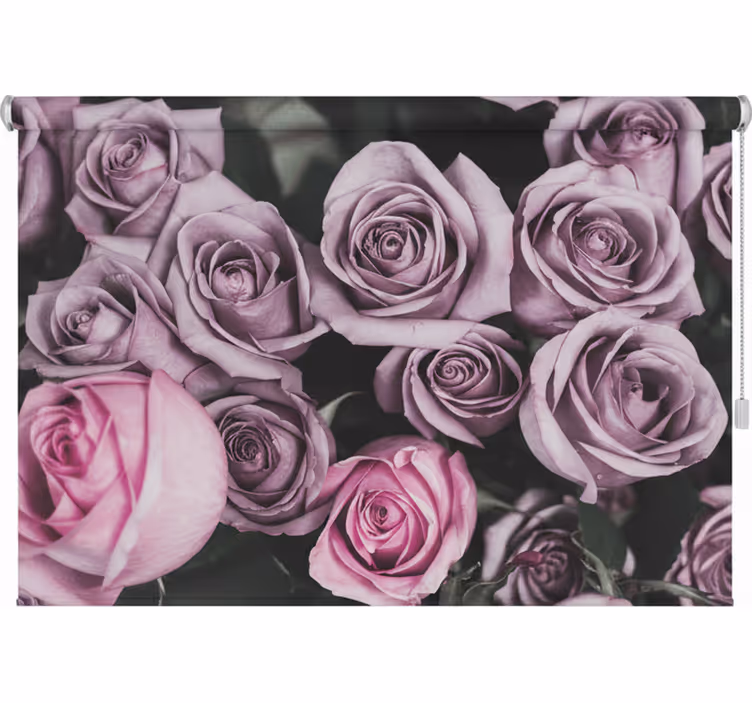 Living room blind with elegant pink rose design - TenStickers