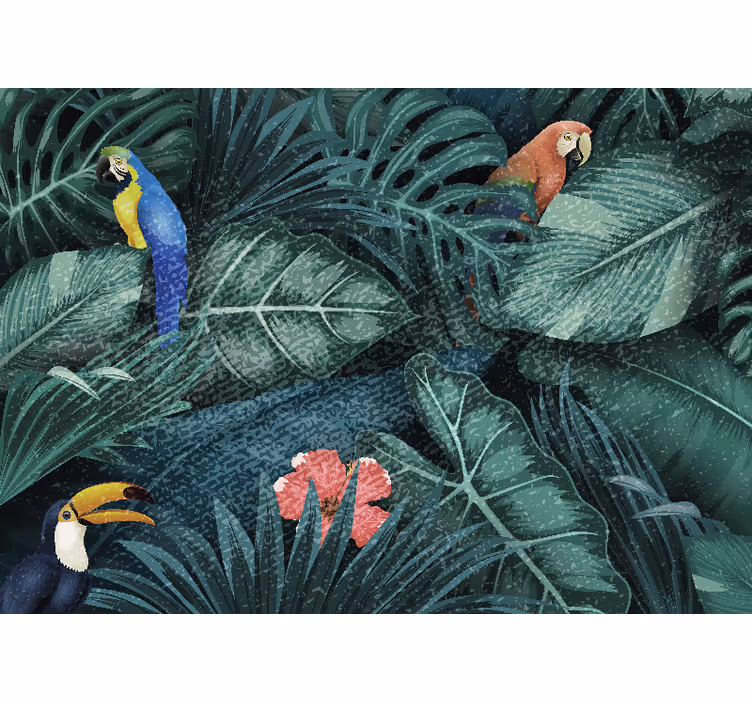 Living room blind bright exotic jungle - TenStickers