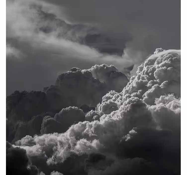 Living room blind black and white sky clouds - TenStickers