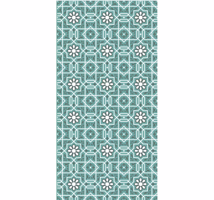 Blind bedroom with green floral design - TenStickers