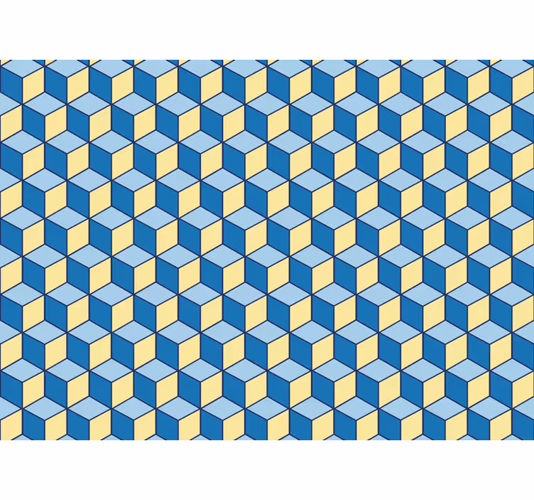 Blind bedroom 3d effect blue cubes design - TenStickers