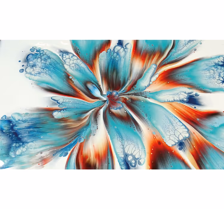 Blind bedroom with modern art colorful flowers - TenStickers
