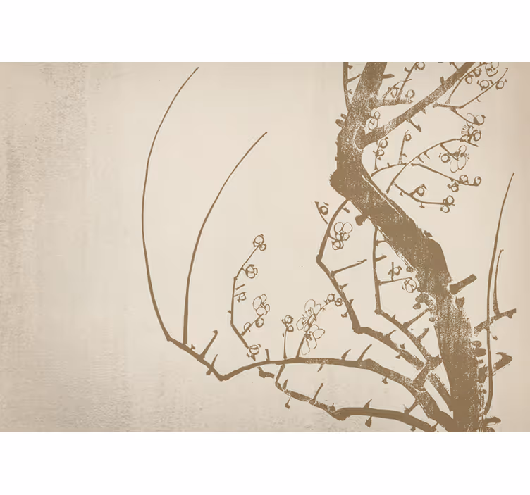 Blind beige japandi style tree - TenStickers