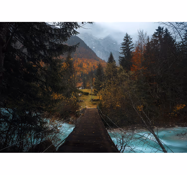 Blind bedroom forest bridge - TenStickers