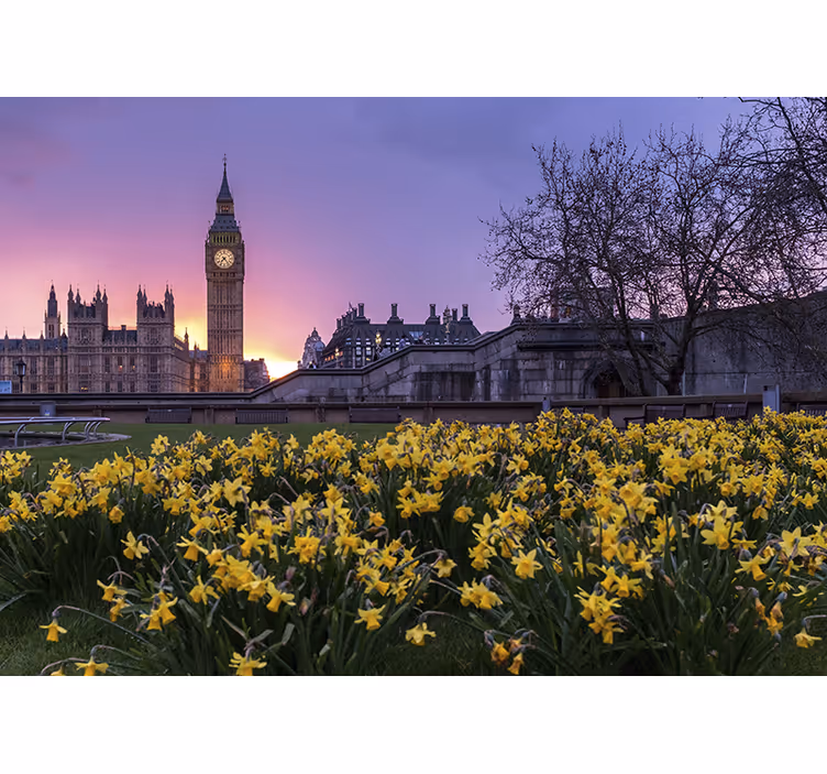 Blind bedroom with sunlit big ben - TenStickers