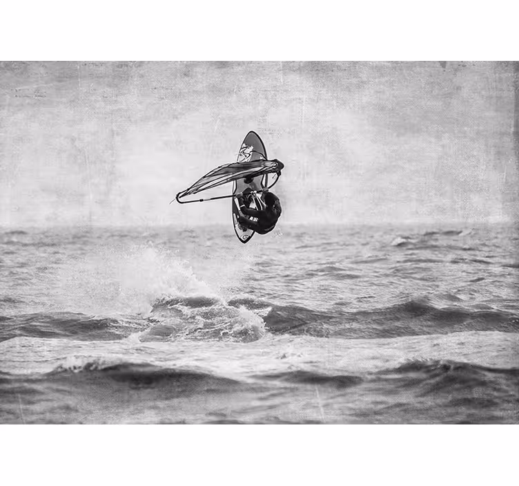 Blind bedroom black and white windsurf - TenStickers