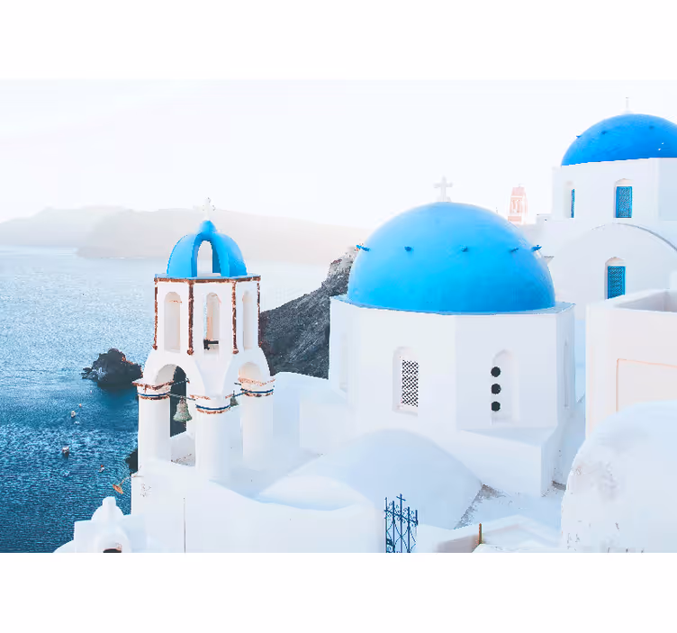 Blind bedroom inspired by santorini's blue and white - TenStickers