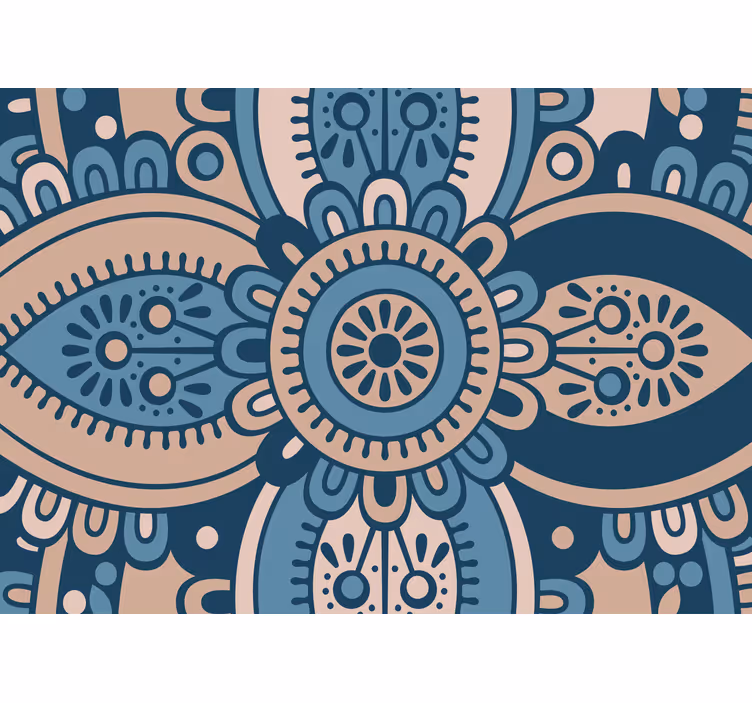 Blind bedroom blue floral mandala design - TenStickers