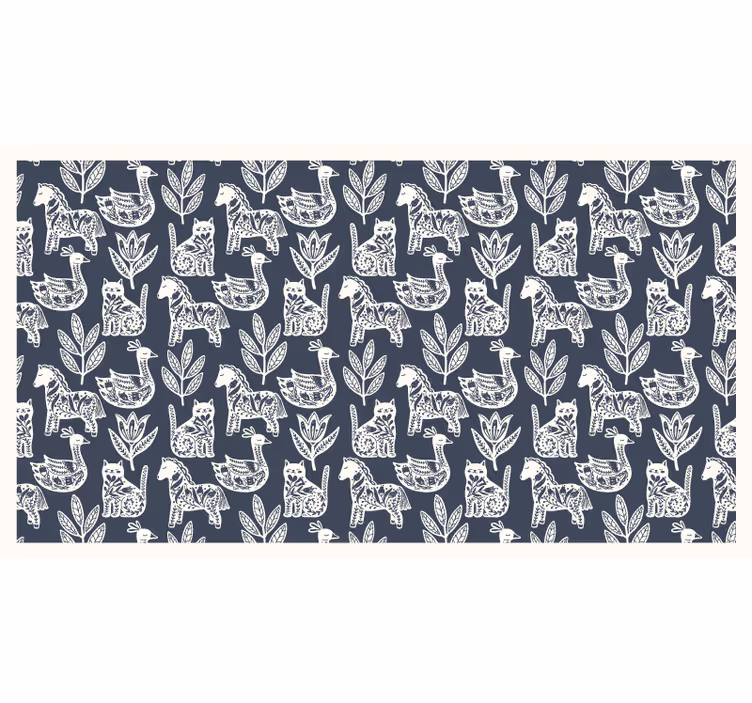 Blind grey folk horses design - TenStickers
