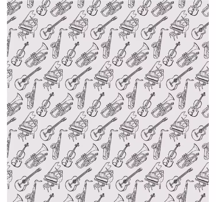 Blind grey hand drawn musical instrument design - TenStickers