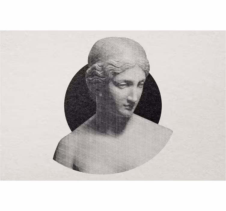 Blind grey greek statue engraving style - TenStickers