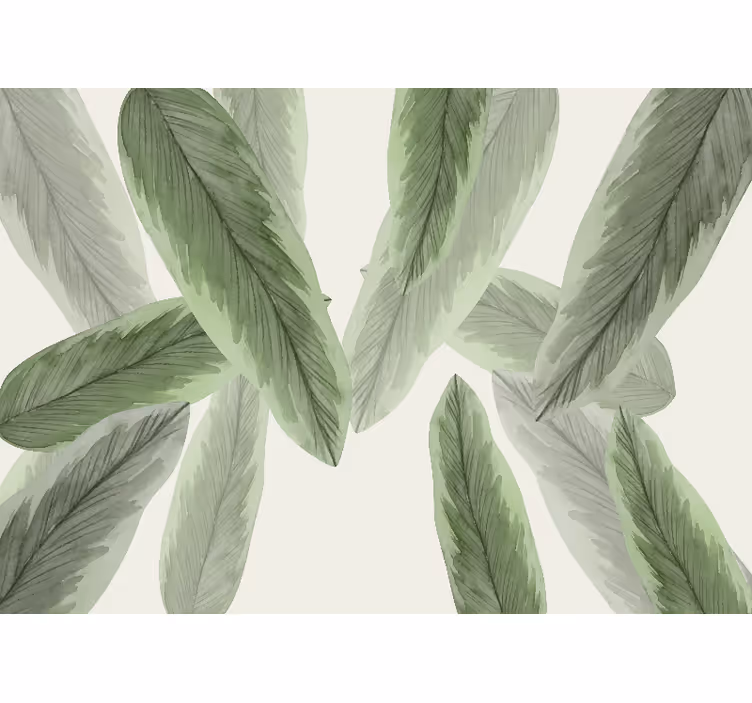 Blind bedroom with tropical banana leaves design - TenStickers