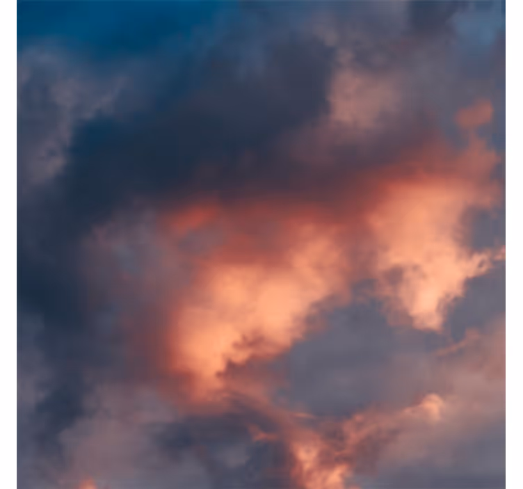 Living room blind orange cloud sky design - TenStickers