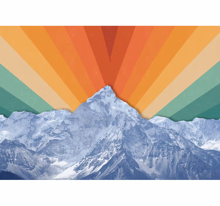 Boho mountains living room blind - TenStickers