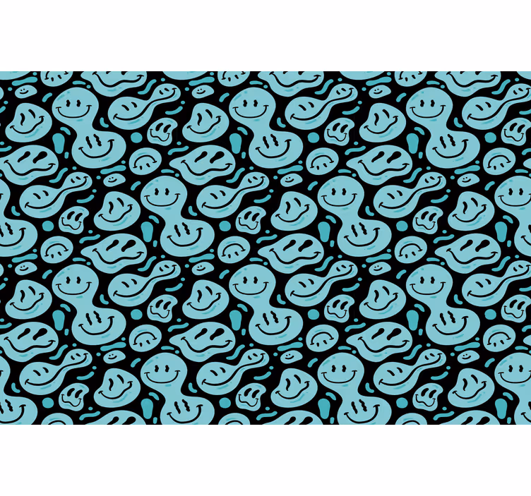 Blind bedroom distorted black and blue smiles - TenStickers