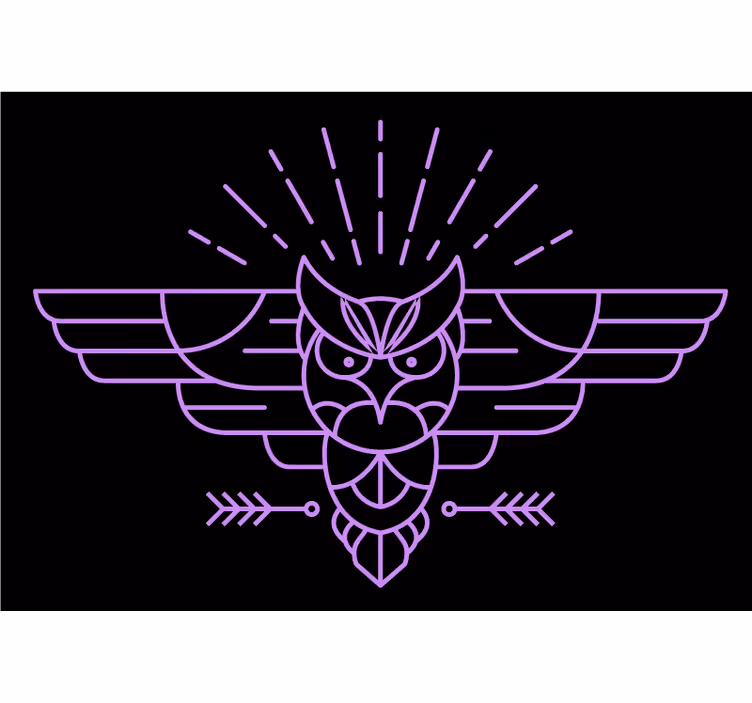 Blind bedroom purple owl design - TenStickers