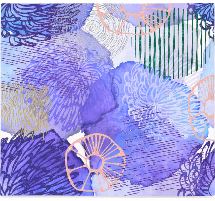 Blind bedroom with purple abstract background - TenStickers