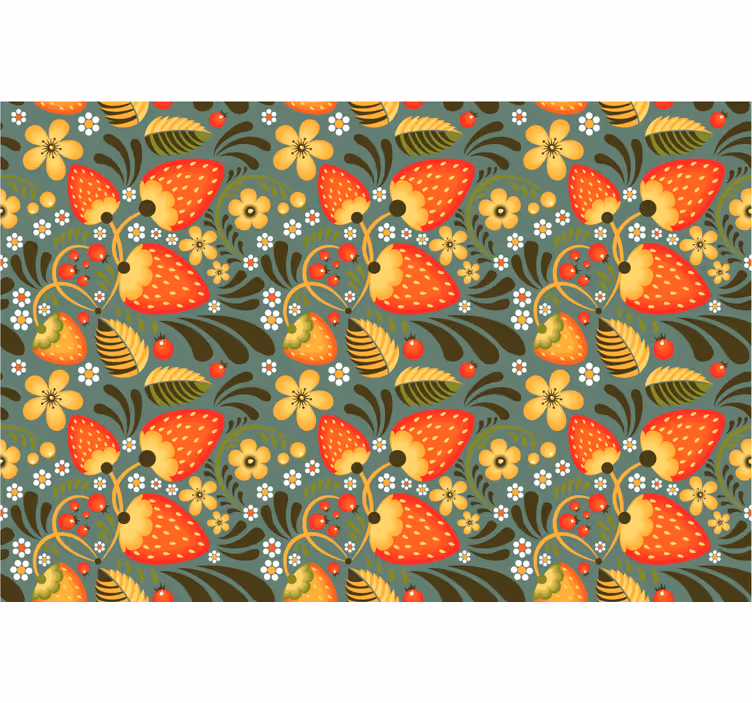 Blind bedroom with russian strawberries and green plants - TenStickers