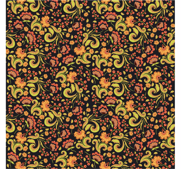 Blind bedroom in yellow and red floral russian style - TenStickers