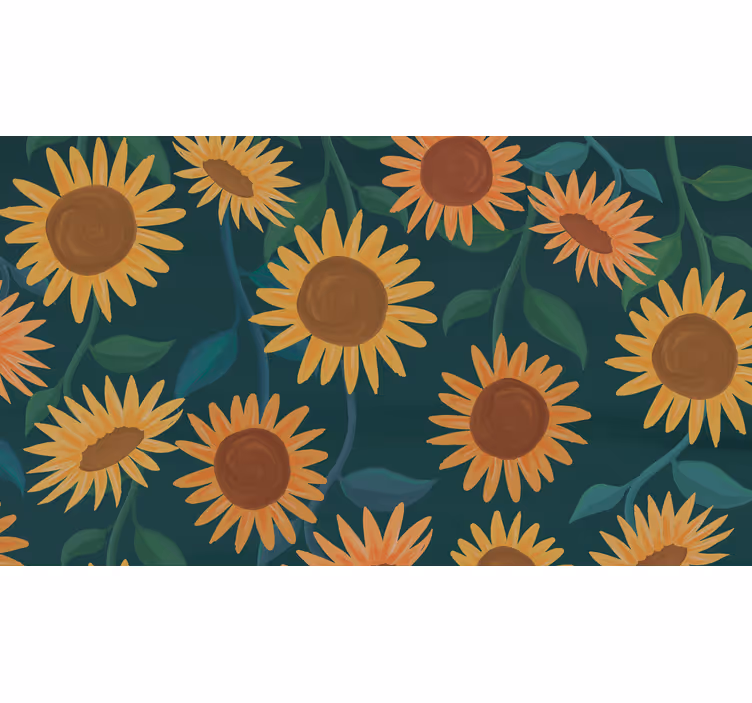 Blind bedroom sunflower plant decor - TenStickers