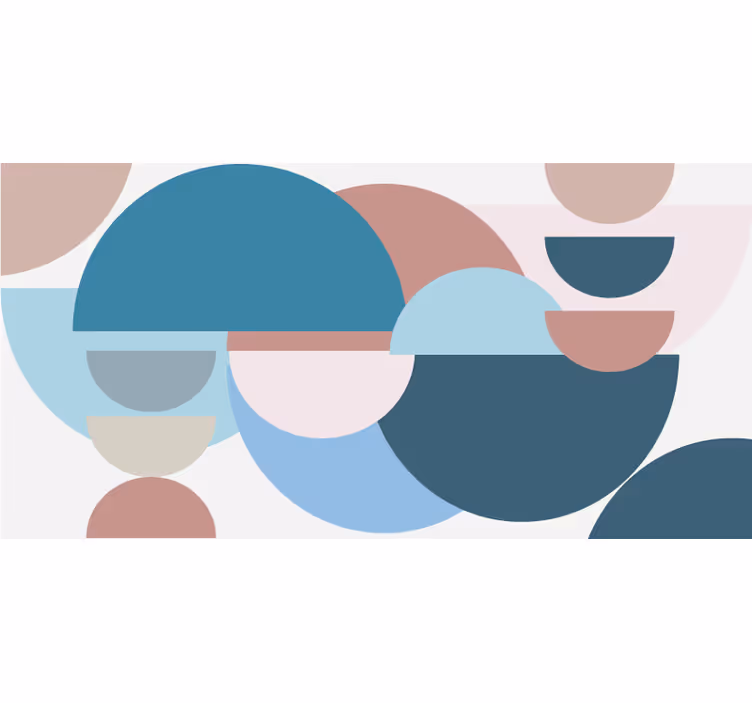 Blind bedroom sober blue nordic circles - TenStickers
