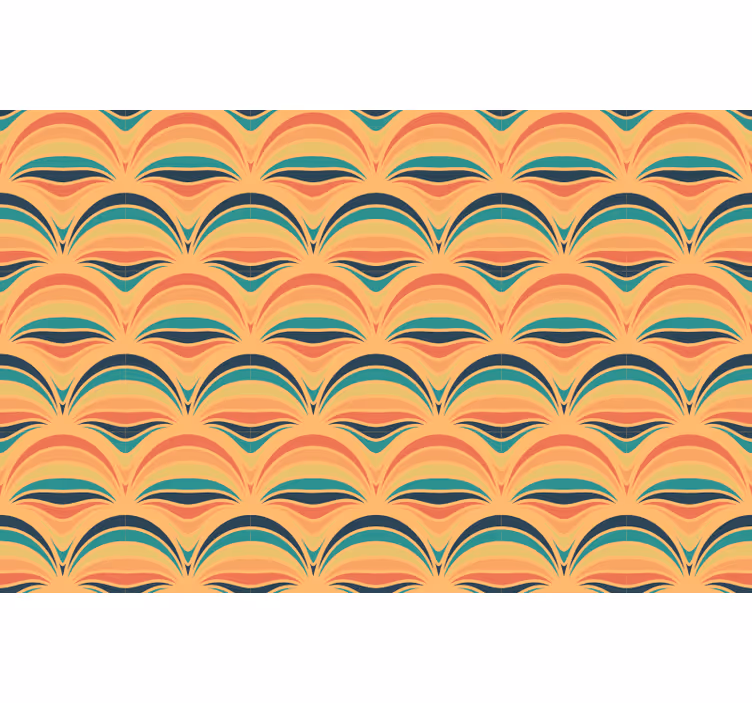 Blind bedroom with 70s orange stripes - TenStickers