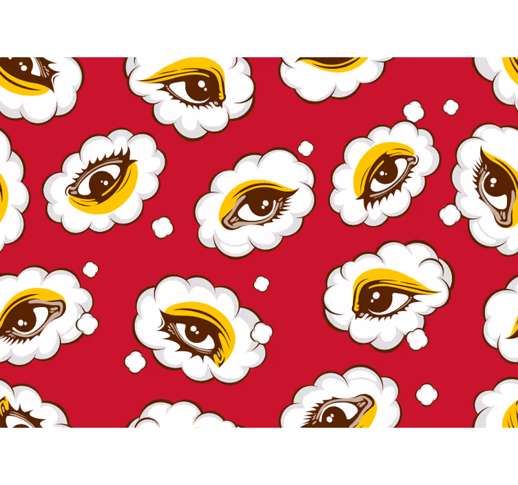 Blind bedroom 70s eye pattern - TenStickers