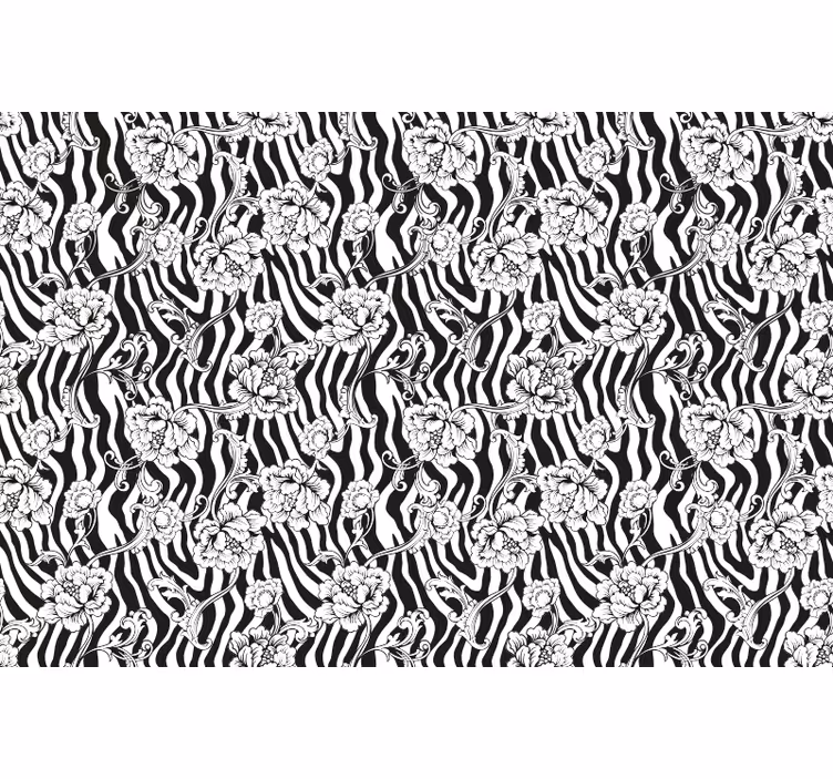 Blind bedroom zebra and flowers design - TenStickers