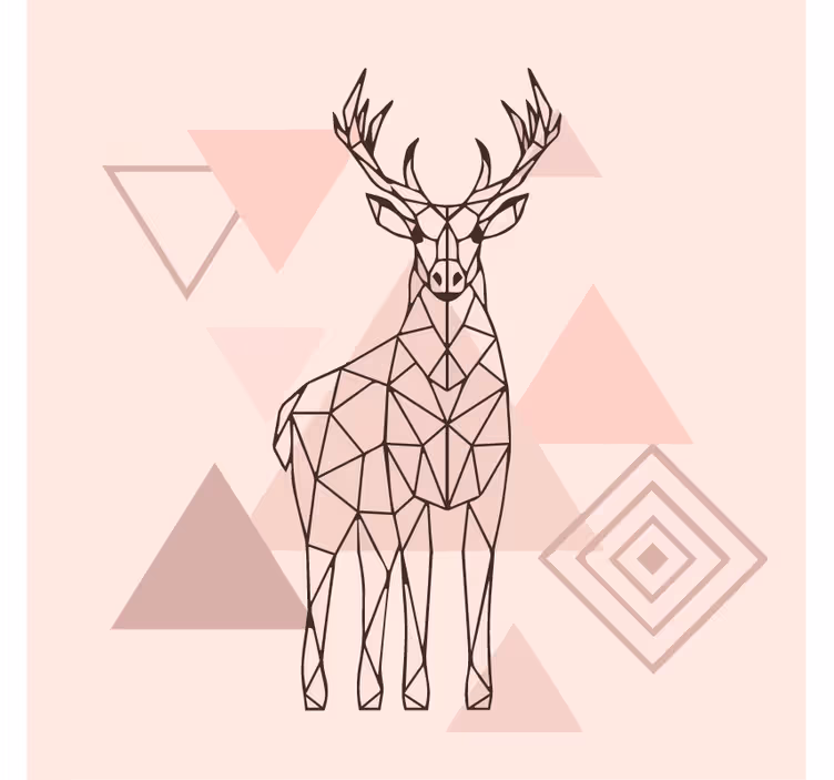 Blind bedroom nordic polygonal reindeer design - TenStickers