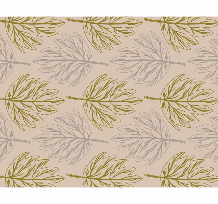 Blind bedroom green and grey leaf design - TenStickers