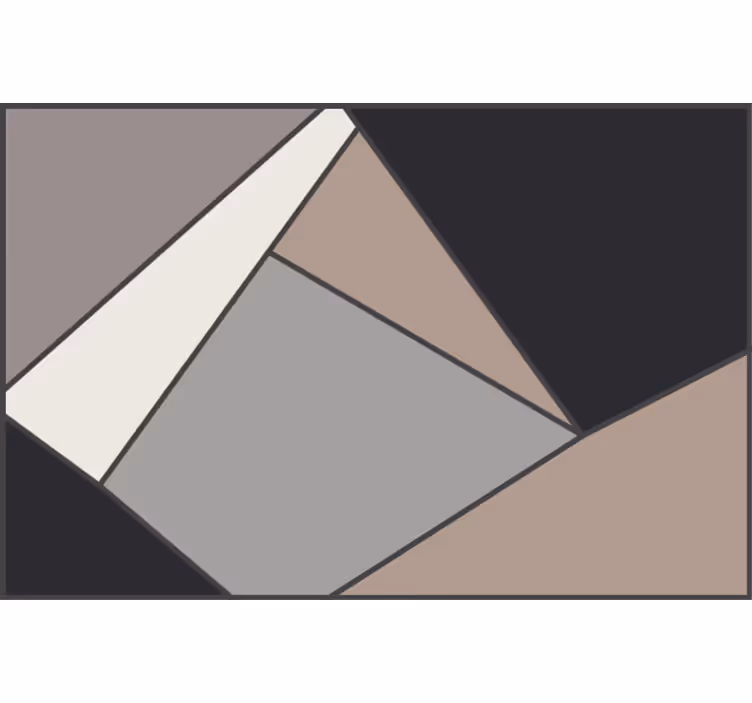 Blind bedroom vinyl rug with geometric beige shapes - TenStickers