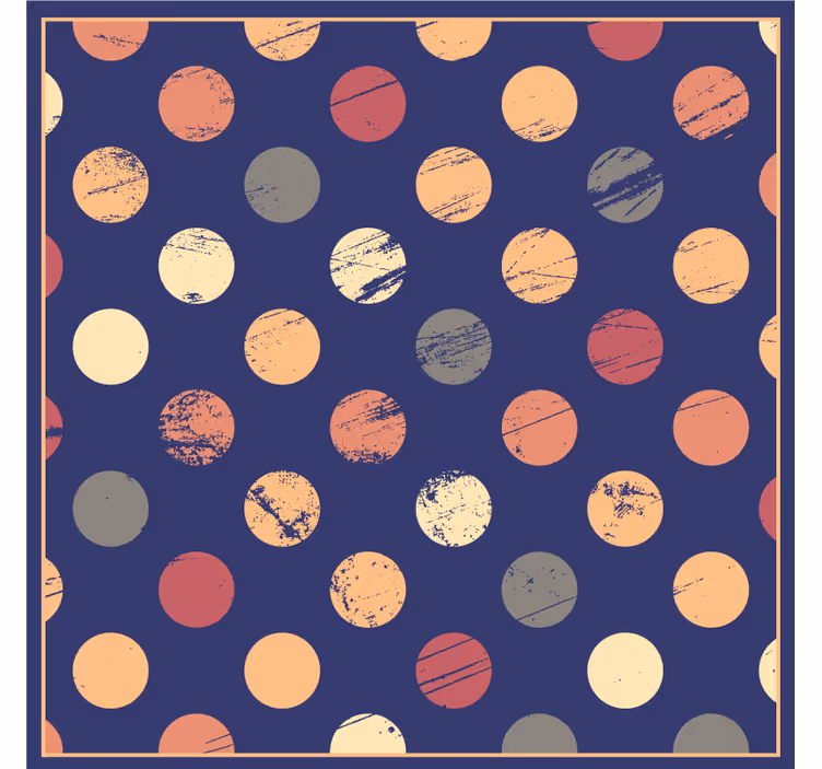 Blind bedroom blue circle pattern vinyl rug - TenStickers