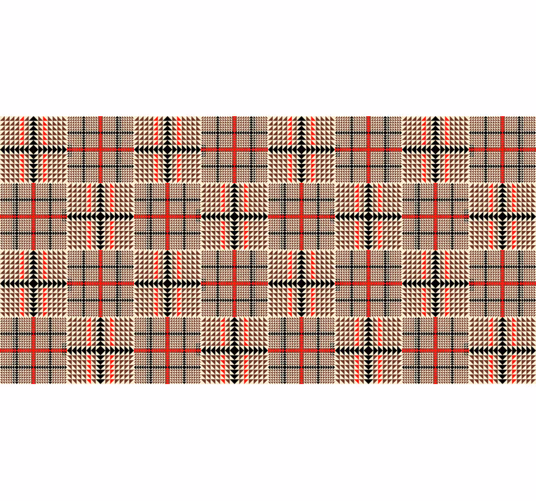 Blind bedroom in brown plaid pattern - TenStickers